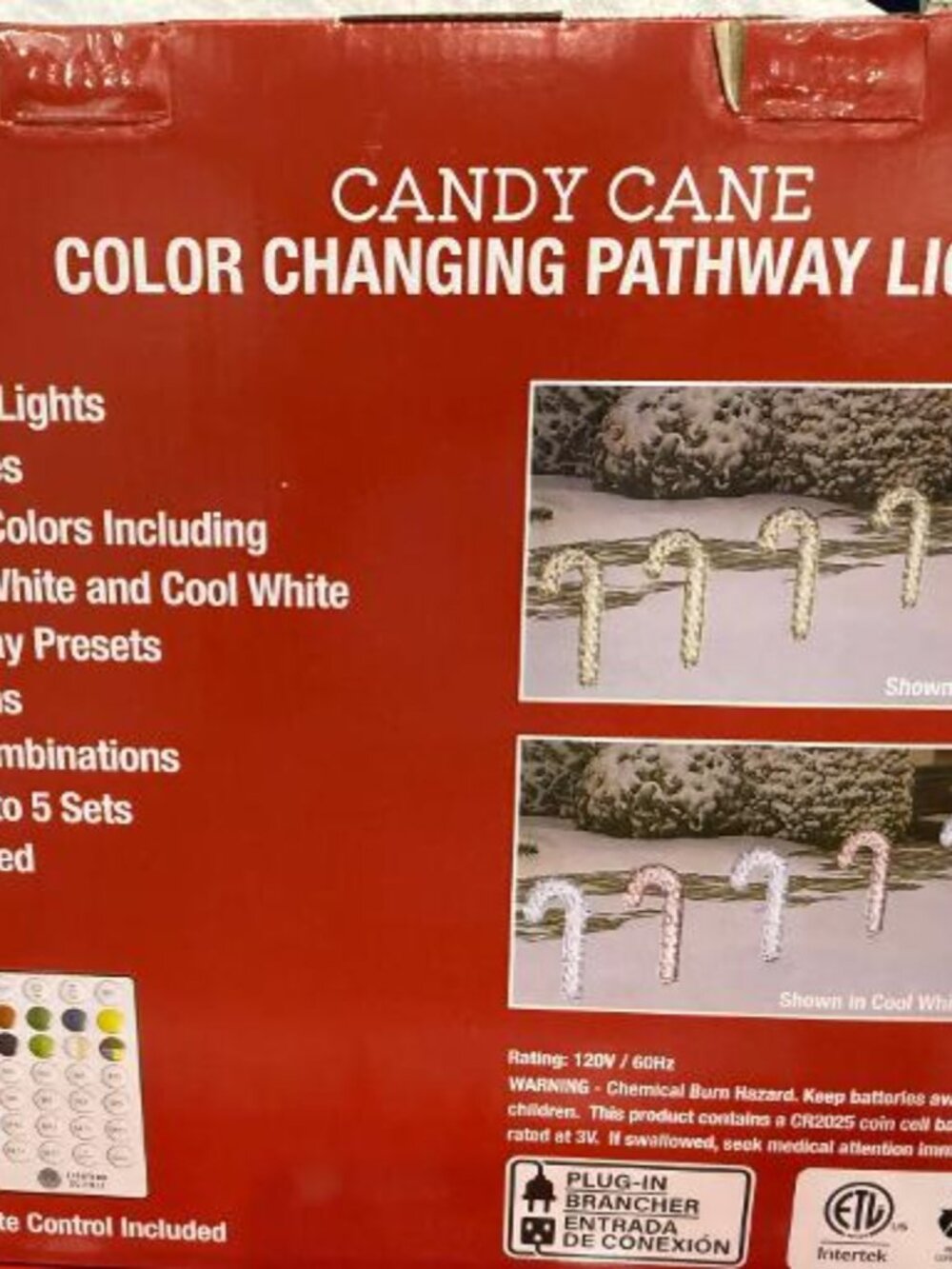 NEW  12" Color Changing Candy Cane LED Pathway Lights, Set of 6